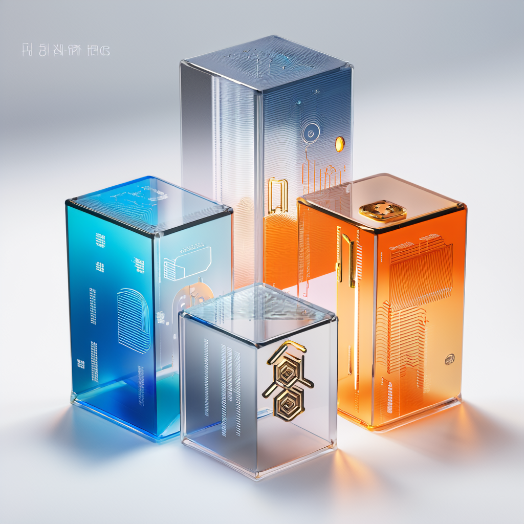 线上展厅-线上展览空间-四大核心价值信息图：成本、数据、互动、品牌四个模块并列展示