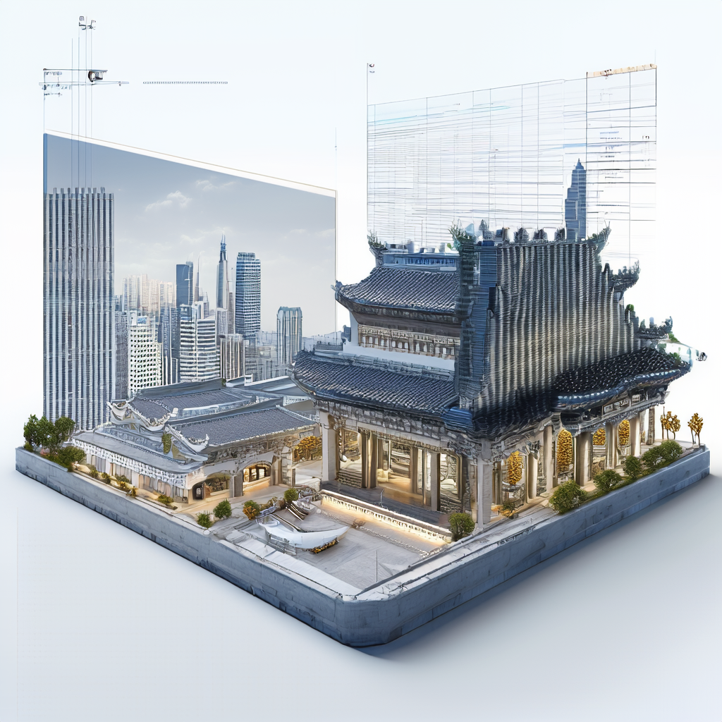 三维实景建模-此方案应用于智慧城市、文物保护、工程测量等场景的对比图