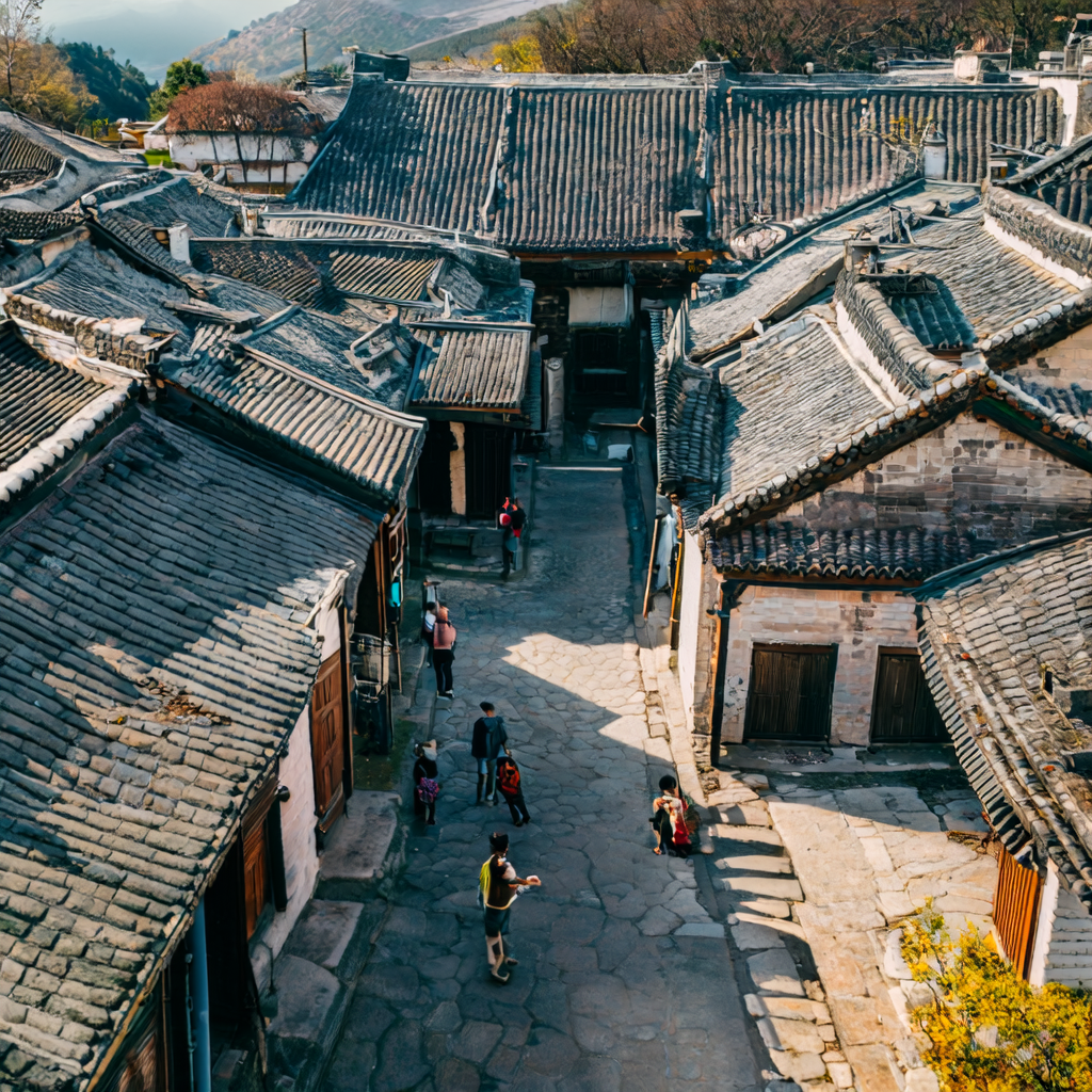 三维实景建模-三维实技术-无人机航拍历史街区的现场作业照片